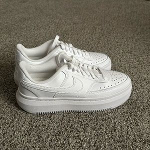 women’s nike court vision; all white